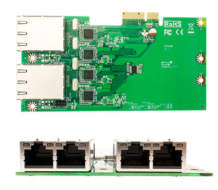 Jetway ADD-ON ETC4B (4x GigaLAN Bypass, Intel) [NF592-Q170]